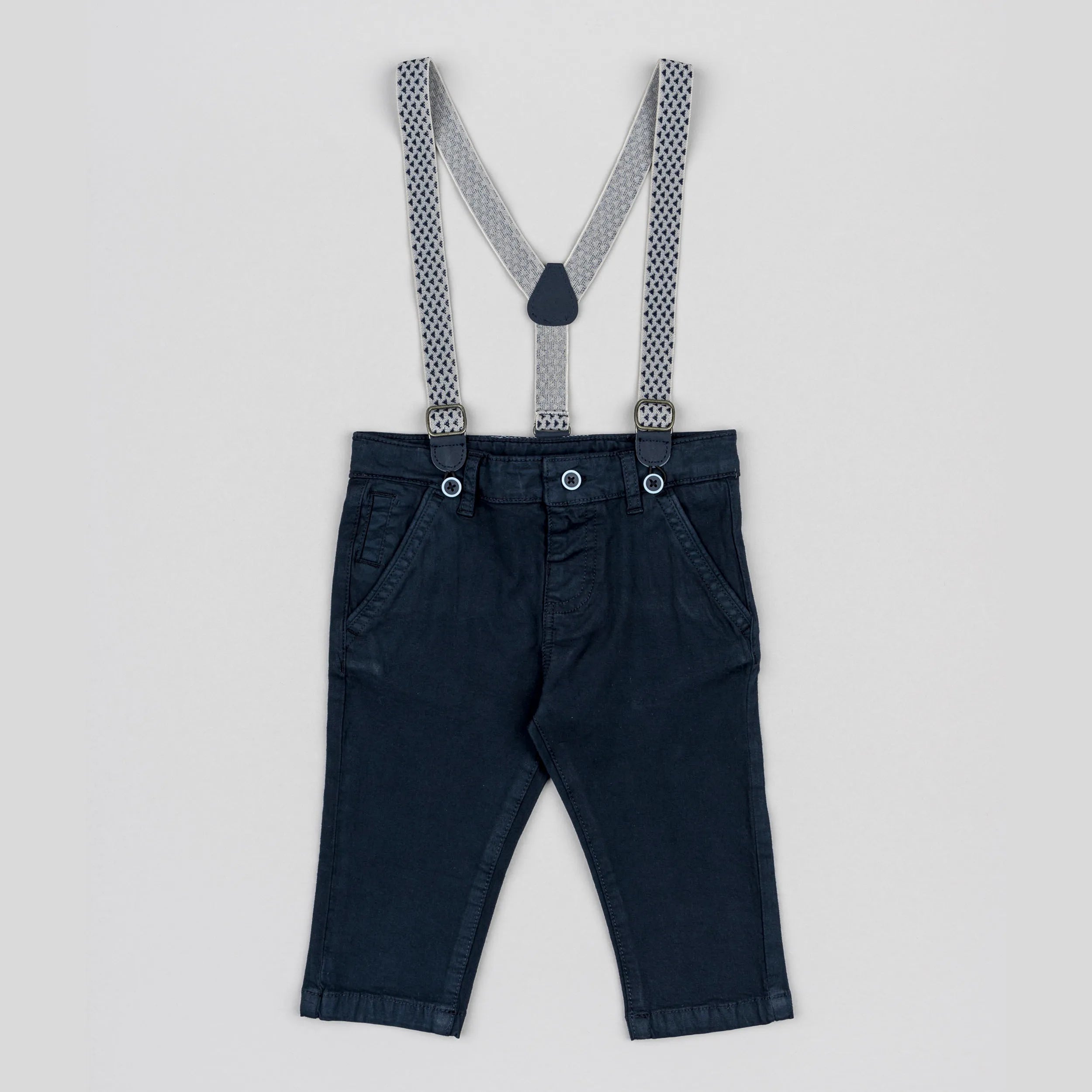 Pantalón Twill Marino Con Tirantes Losan