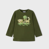 Camiseta Niño Manga Larga Píxeles Musgo ECOFRIENDS Mayoral 4054°