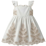 Vestido Menina Folhas Branco 1902
