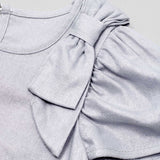 Vestido Fantasía Plata Con Moño