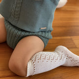 Calcetines Altos Perlé Calado Lateral Nata