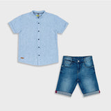 Conjunto 2 Piezas Lino Mao Azul Losan