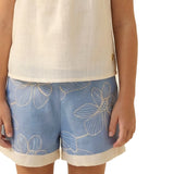 Conjunto Floral Azul y Marfil 6280