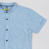 Camisa En Lino Mao Azul Losan