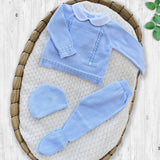 Conjunto Con Gorro Celeste Martín Aranda