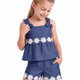 Conjunto Margaritas Azul 6342