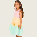 Vestido Tricolor Pastel con Lazo 6232
