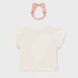 Camiseta Con Balaca Orquídea Hueso Mayoral 3010