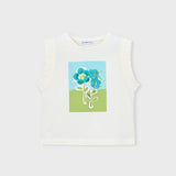 Camiseta Floral Con Apliques Crudo Mayoral 3023