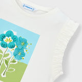 Camiseta Floral Con Apliques Crudo Mayoral 3023