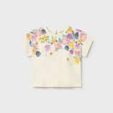 Camiseta Serigrafía Jardín De Tulipanes Hueso Bebé Mayoral 1085