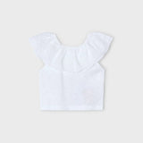 Blusa Volante Perforado Nieve Mayoral 3012