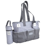 Pañalera Tipo Tote Bag 6 Bolsillos + 4 Piezas Grey bubble