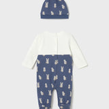 Conjunto Pelele Peto Con Gorro Bunny Ártico Mayoral 2609