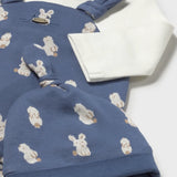 Conjunto Pelele Peto Con Gorro Bunny Ártico Mayoral 2609