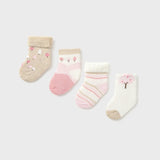 Set 4 Calcetines Rosa Jardín Mayoral 9917