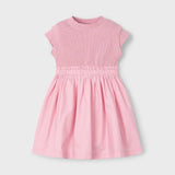 Vestido Combinado Canalé Dusty Rosé Mayoral 3927