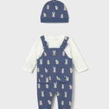Conjunto Pelele Peto Con Gorro Bunny Ártico Mayoral 2609